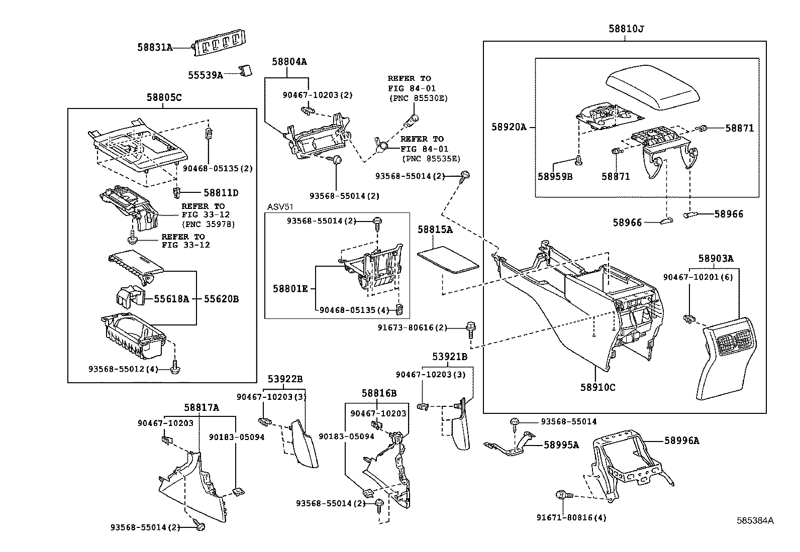 Подлокотник передних сидений для Тойота Камри 2014-2017