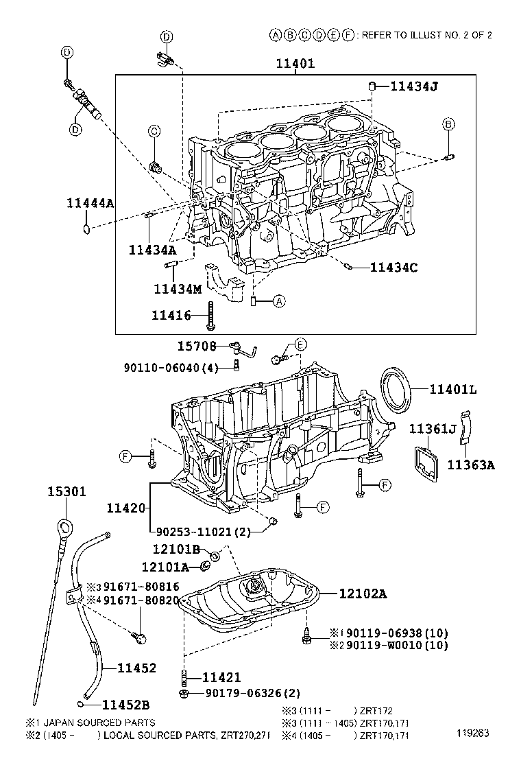 Блок цилиндров в сборе для Тойота Авенсис 2008-2011