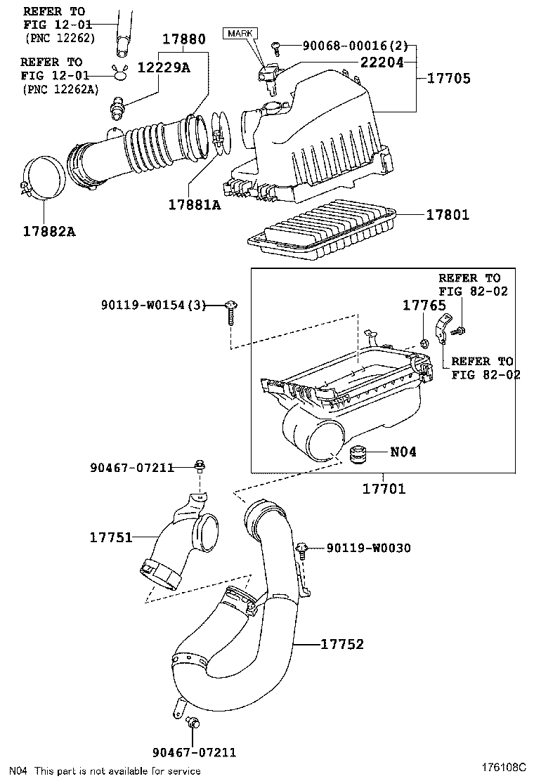 Фильтр воздушный-моторный для Тойота Авенсис 2008-2011
