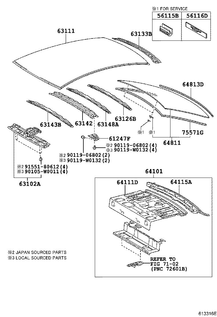 Крыша для Тойота Авенсис 2008-2011