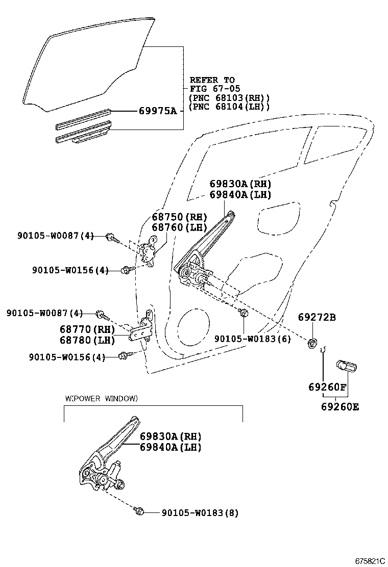 Стеклоподъемник заднего левого стекла для Тойота Авенсис 2008-2011