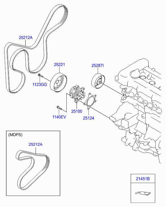 Шкив помпы для Хендай i30 2011-2015