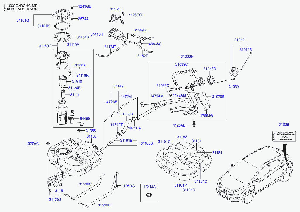 Адсорбер топливный для Хендай i30 2011-2015