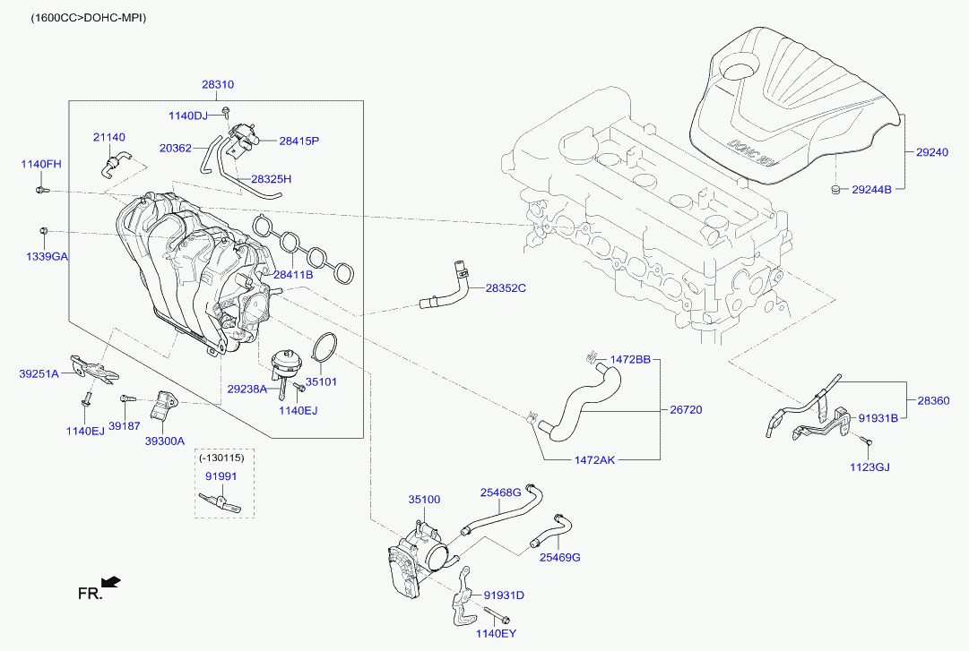 Дроссельная заслонка для Хендай i30 2011-2015