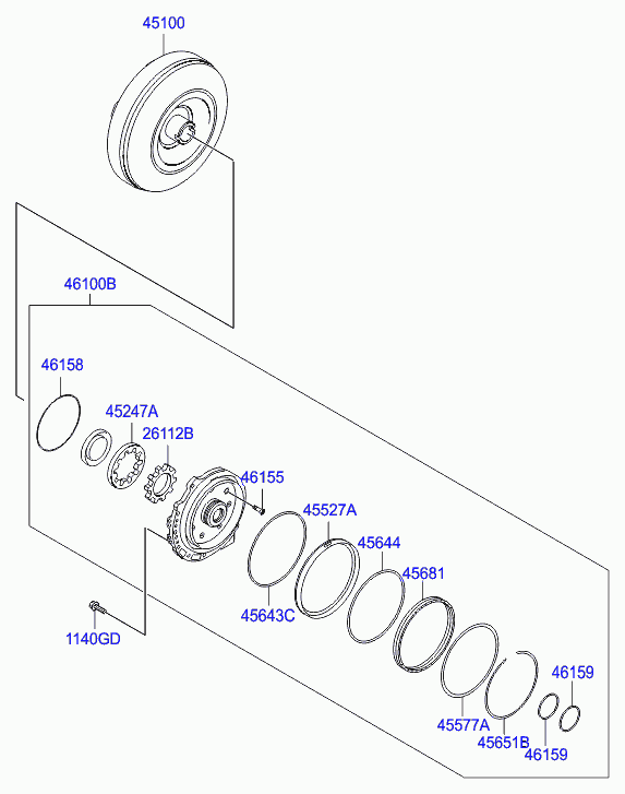 Гидротрансформатор АКПП для Хендай i30 2011-2015