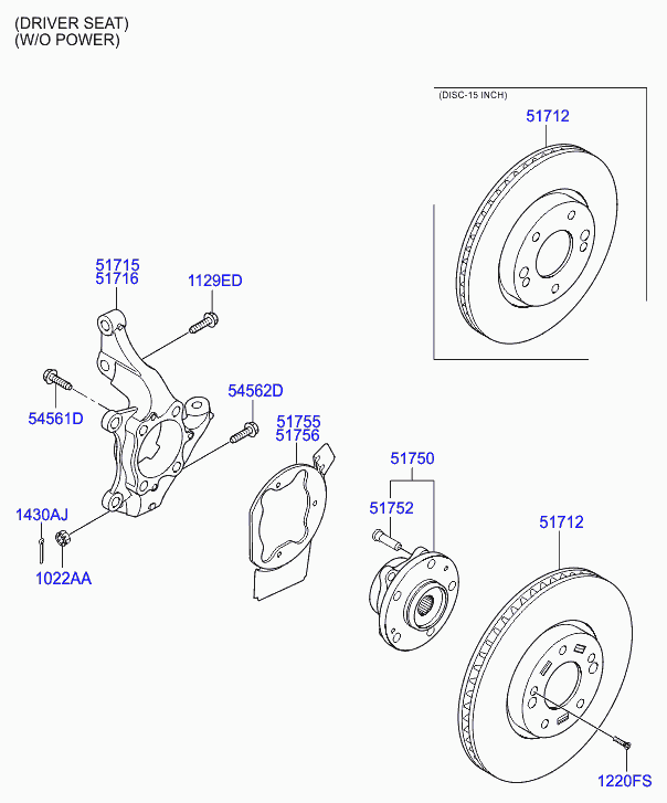 Поворотный кулак передний левый для Хендай i30 2011-2015
