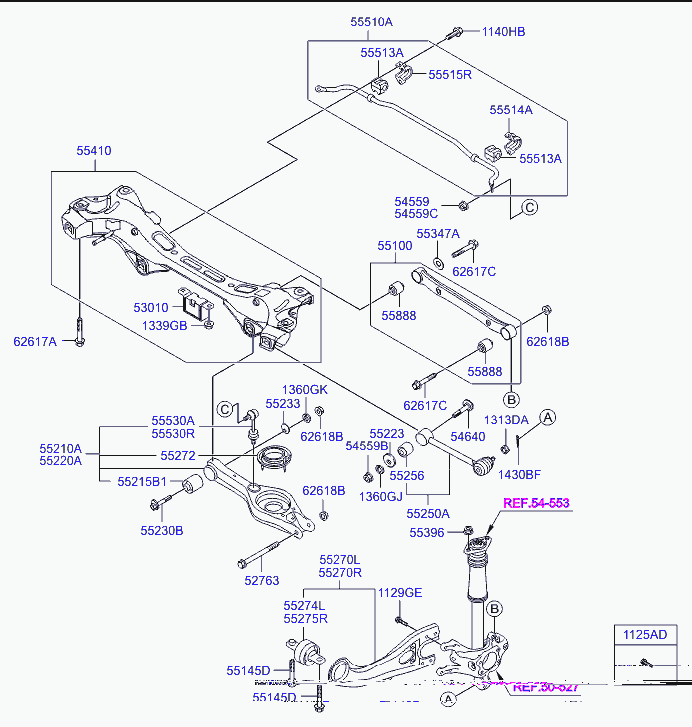 Рычаг задний продольный левый для Хендай i30 2011-2015