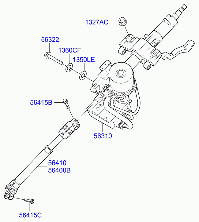 Рулевая колонка в сборе для Хендай i30 2011-2015