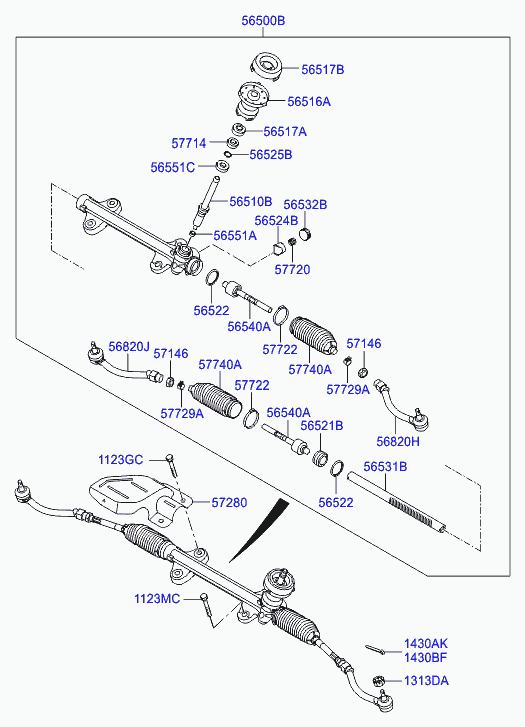 Рулевая рейка для Хендай i30 2011-2015