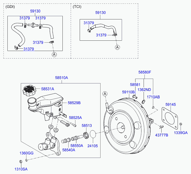 Главный тормозной цилиндр с бачком для Хендай i30 2011-2015