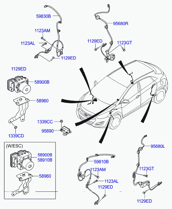 Датчик АБС задний левый для Хендай i30 2011-2015