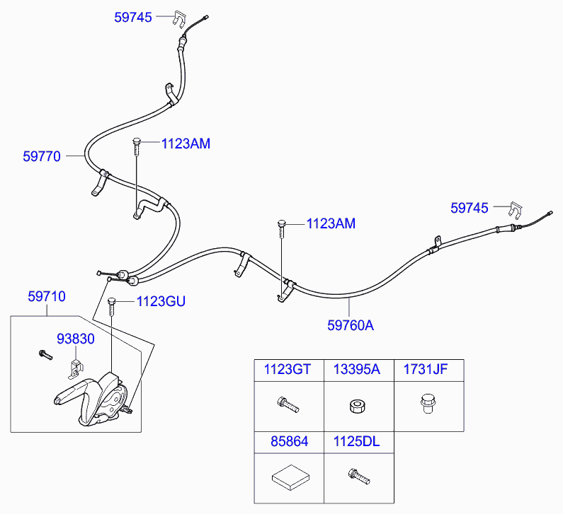 Рычаг стояночного, ручного тормоза для Хендай i30 2011-2015