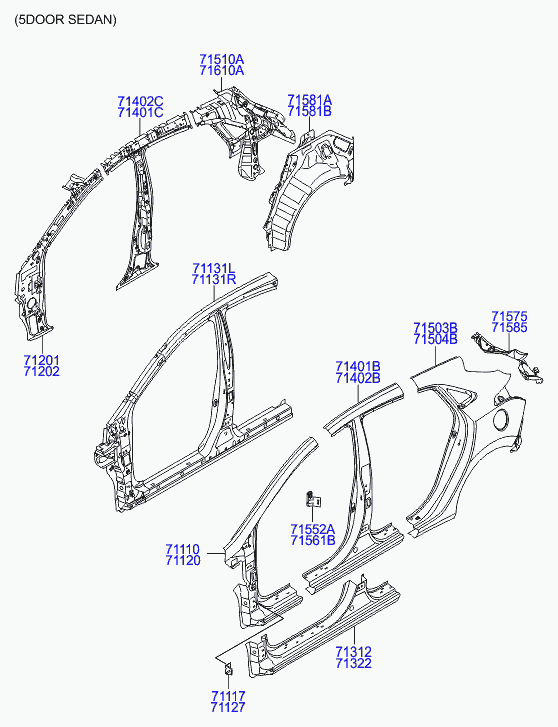 Порог левый для Хендай i30 2011-2015