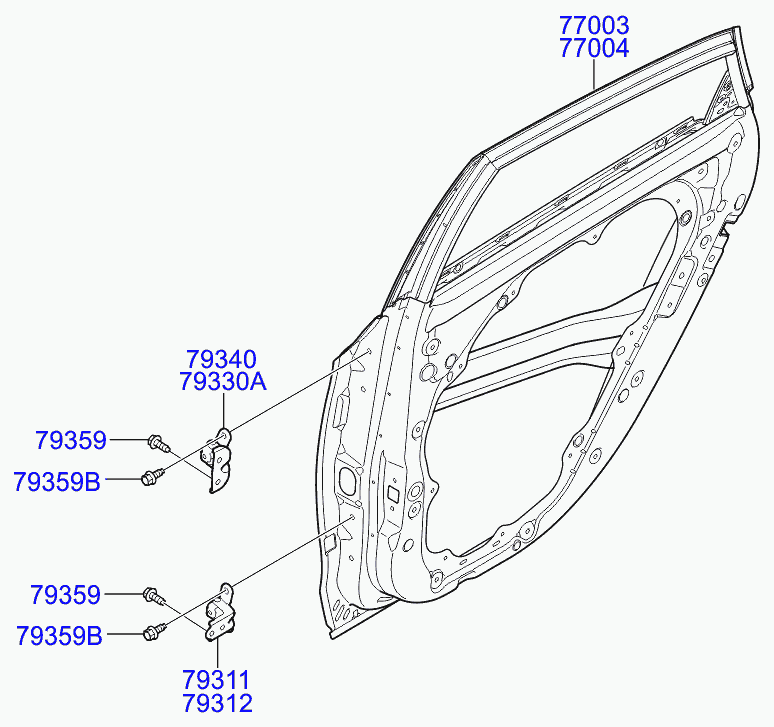 Дверь задняя правая для Хендай i30 2011-2015