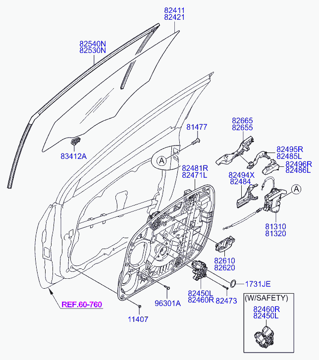 Мотор стеклоподъемника переднего левого для Хендай i30 2011-2015