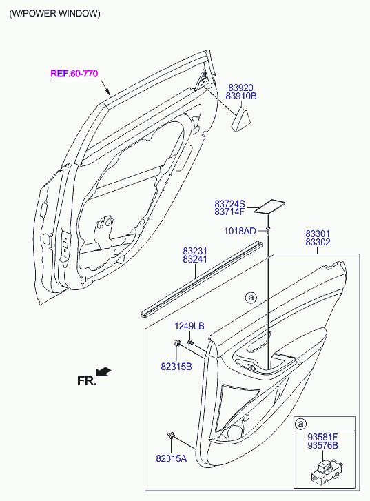 Панель отделки задней левой двери для Хендай i30 2011-2015