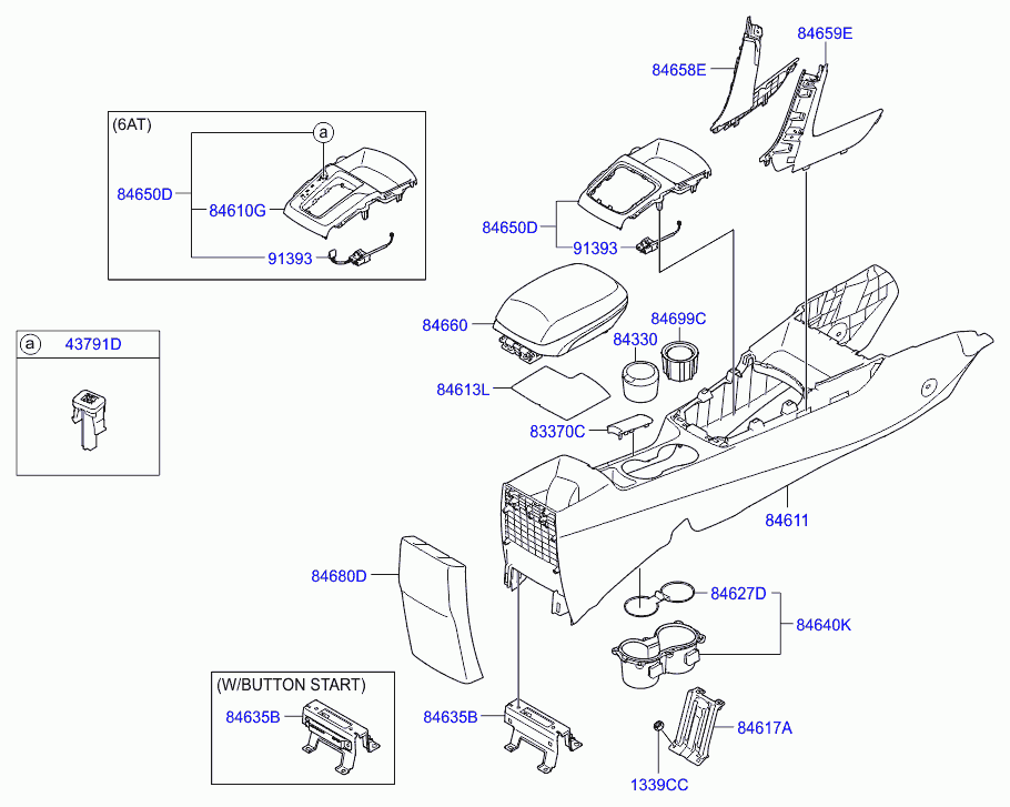 Подлокотник передних сидений для Хендай i30 2011-2015
