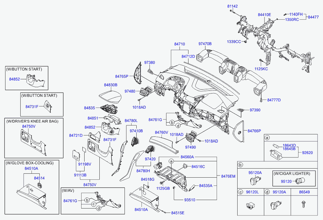 Перчаточный ящик, бардачок для Хендай i30 2011-2015