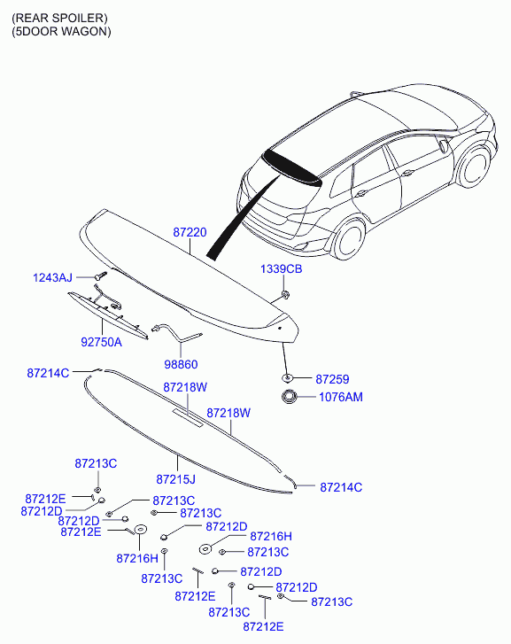Спойлер задний для Хендай i30 2011-2015
