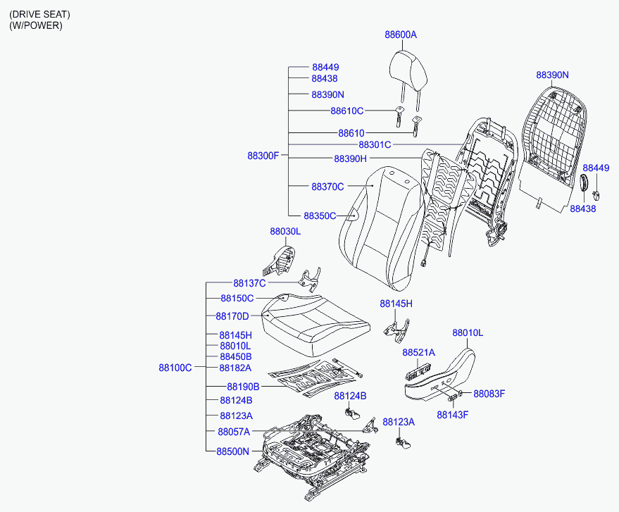Подушка сиденья водителя для Хендай i30 2011-2015