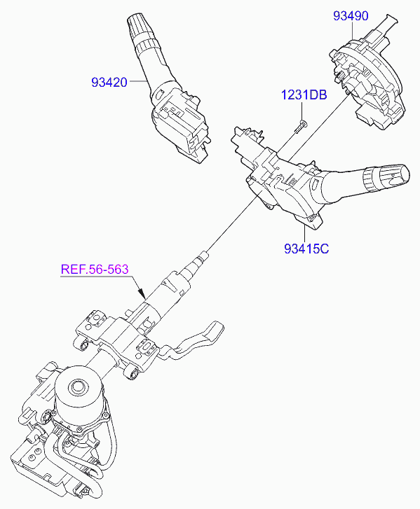 Подрулевой переключатель стеклоочистителя для Хендай i30 2011-2015