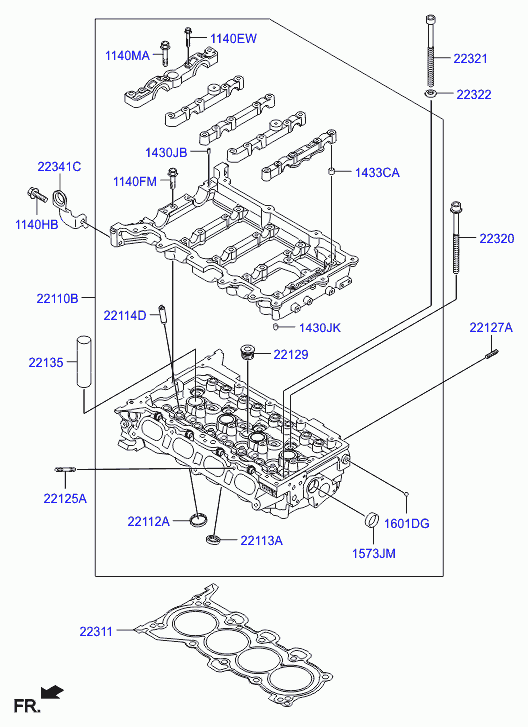 Головка блока цилиндров в сборе для Хендай i40 2011-2015