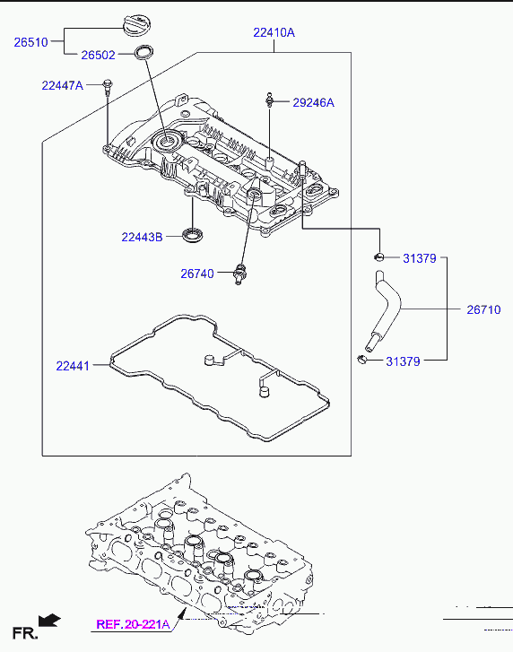 Клапанная крышка для Хендай i40 2011-2015