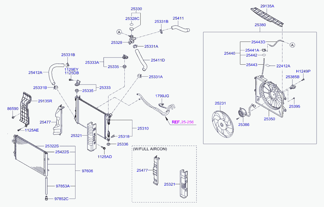Радиатор двигателя в сборе для Хендай Солярис 2010-2014