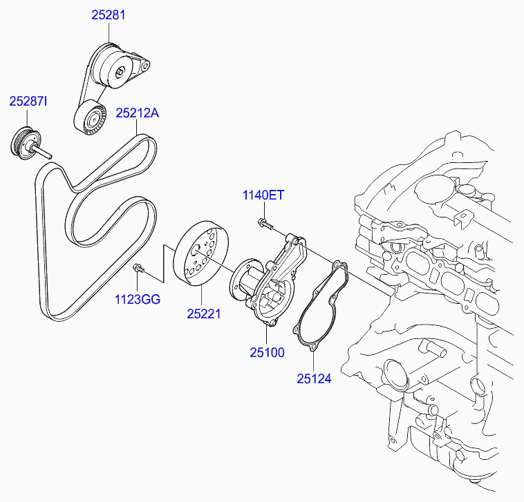 Помпа водяная для Хендай i40 2011-2015