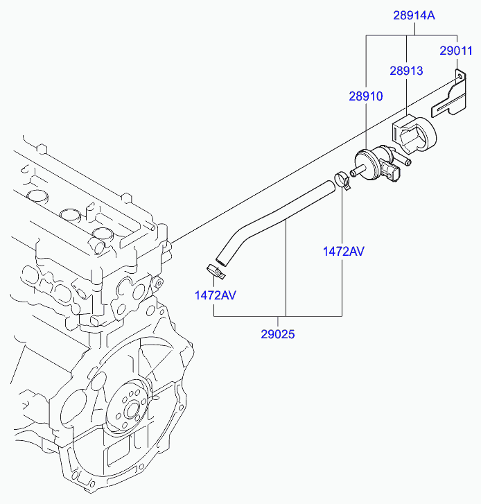 Электро-магнитный клапан для Хендай Солярис 2010-2014