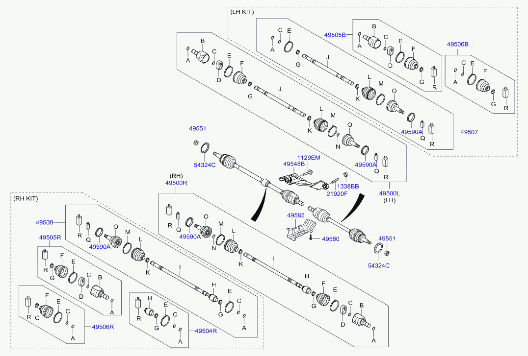 Шрус внутренний передний левый для Хендай Солярис 2010-2014