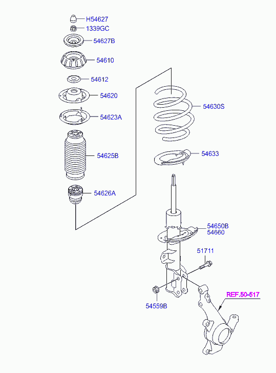 Пружина передняя для Хендай Солярис 2010-2014
