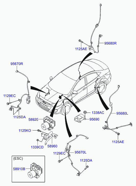 Датчик АБС передний правый для Хендай Солярис 2010-2014