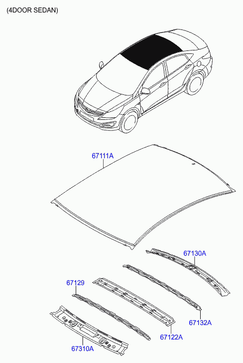 Крыша для Хендай Солярис 2010-2014