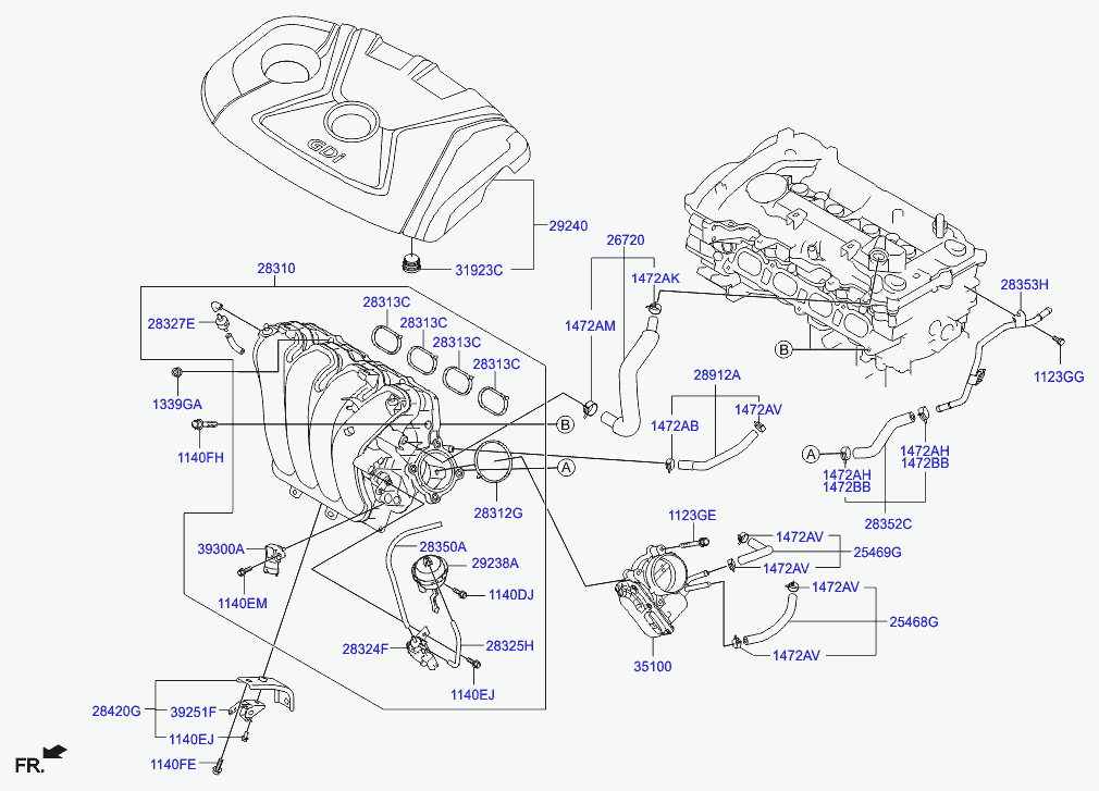 Дроссельная заслонка для Хендай i40 2011-2015