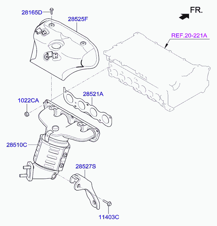 Коллектор выпускной для Хендай i40 2011-2015