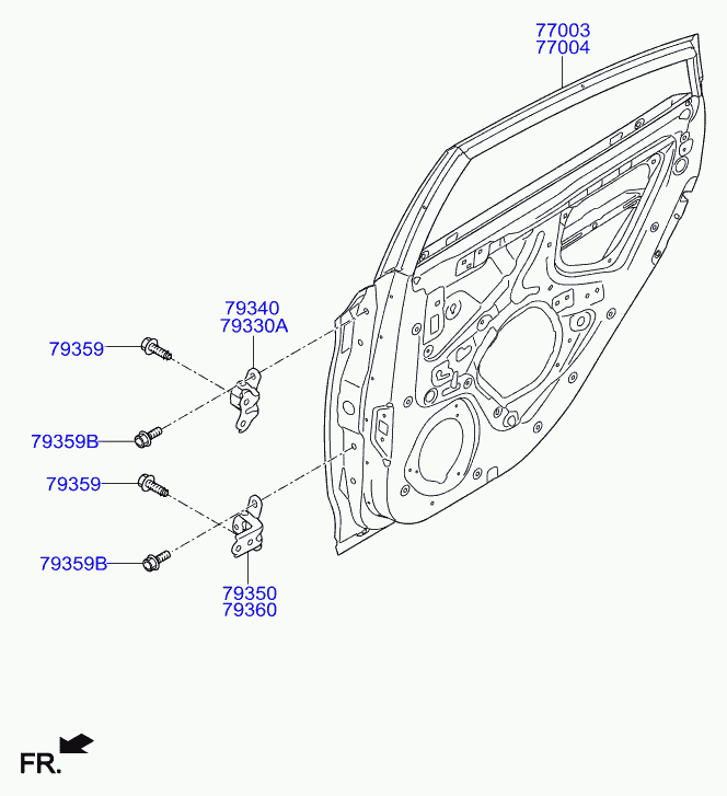 Дверь задняя левая для Хендай Солярис 2010-2014