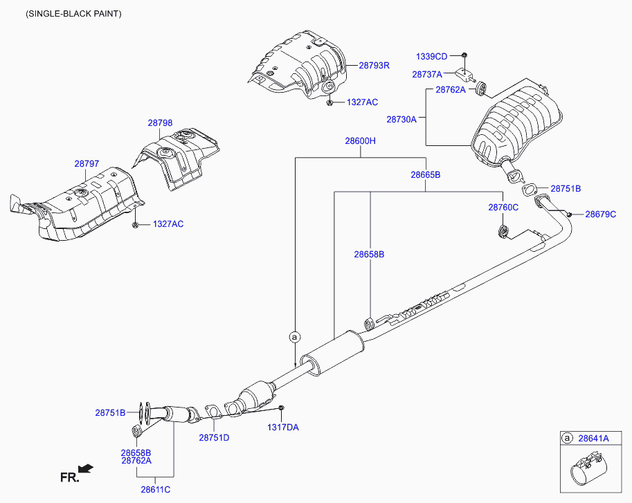 Глушитель основной левый для Хендай i40 2011-2015
