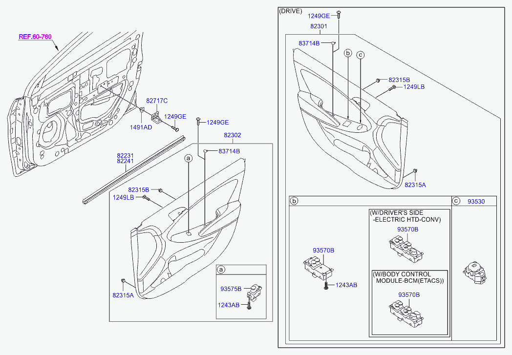 Панель отделки передней правой двери для Хендай Солярис 2010-2014