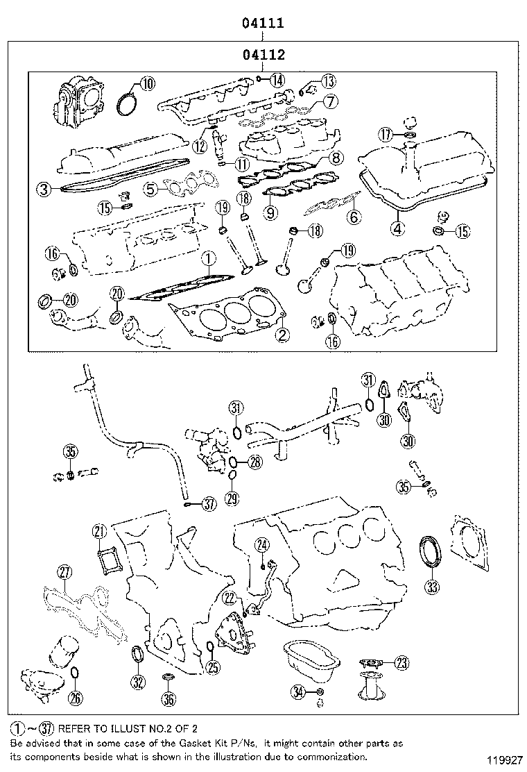Комплект прокладок для двигателя для Тойота Такома 2004-2011