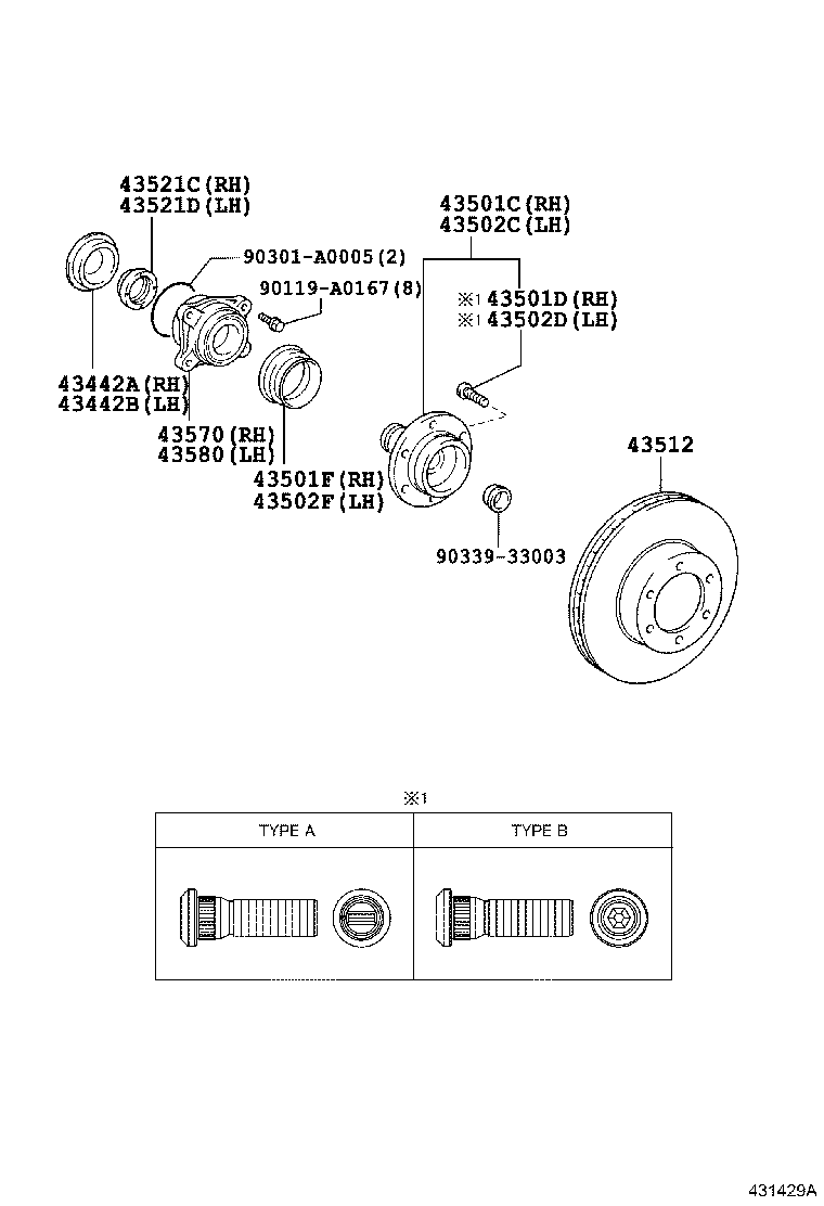 Ступица передняя правая для Тойота Такома 2004-2011
