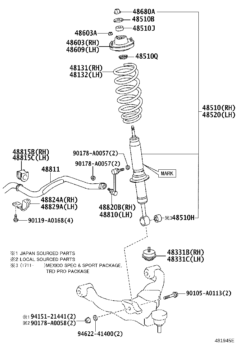 Пружина передняя для Тойота Такома 2004-2011