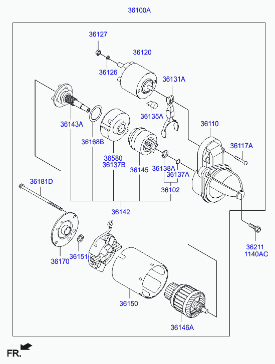 Стартер в сборе для Хендай i40 2011-2015