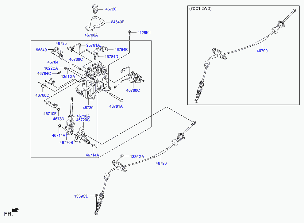 Трос переключения скоростей для Хендай i40 2011-2015 