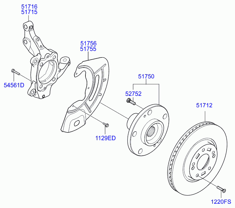 Поворотный кулак передний левый для Хендай i40 2011-2015