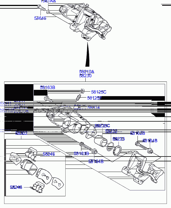 Суппорт тормозной задний правый для Хендай i40 2011-2015