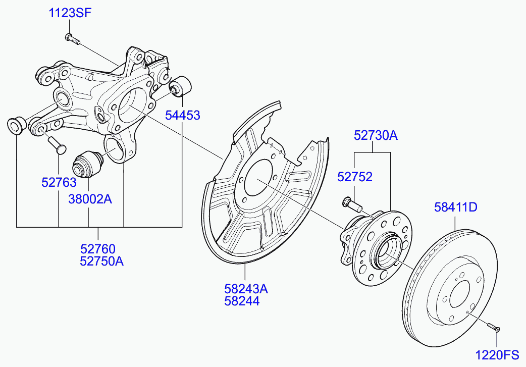 Поворотный кулак задний левый для Хендай i40 2011-2015