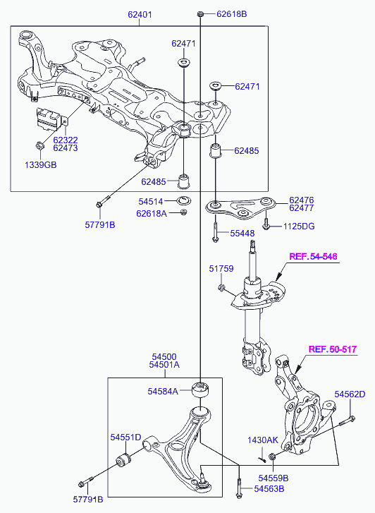 Рычаг передний нижний правый для Хендай i40 2011-2015