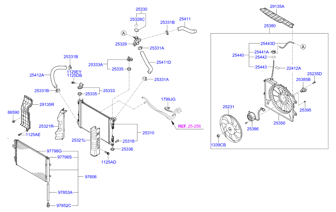 Диффузор вентилятора двигателя для Хендай Солярис 2014-2017