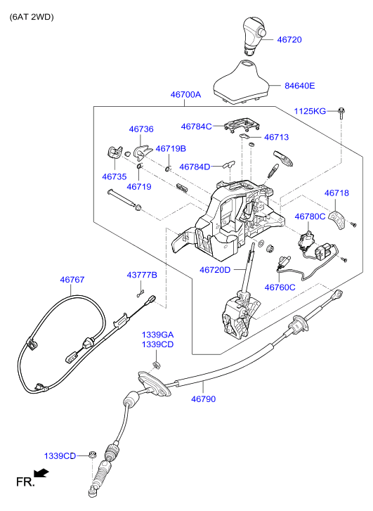 Рычаг переключения скоростей для Хендай Солярис 2014-2017